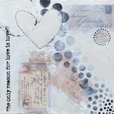 French Love Letters | 12" x 12" | Mixed Media