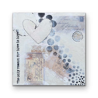 French Love Letters | 12" x 12" | Mixed Media
